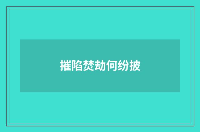 摧陷焚劫何纷披