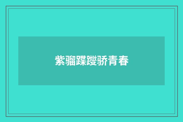 紫骝蹀躞骄青春