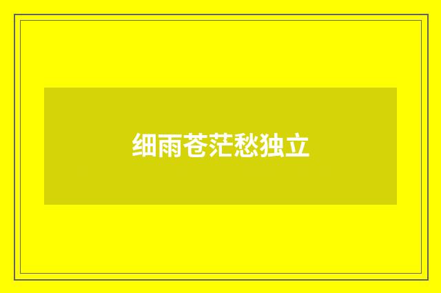 细雨苍茫愁独立