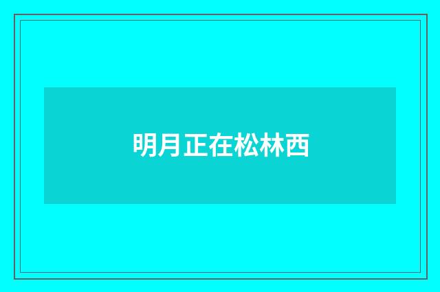 明月正在松林西