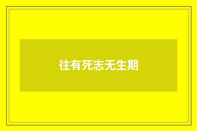 往有死志无生期
