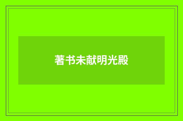 著书未献明光殿