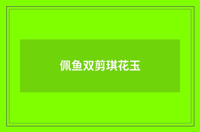 佩鱼双剪琪花玉