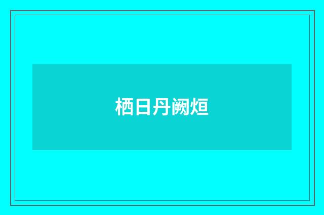 栖日丹阙烜