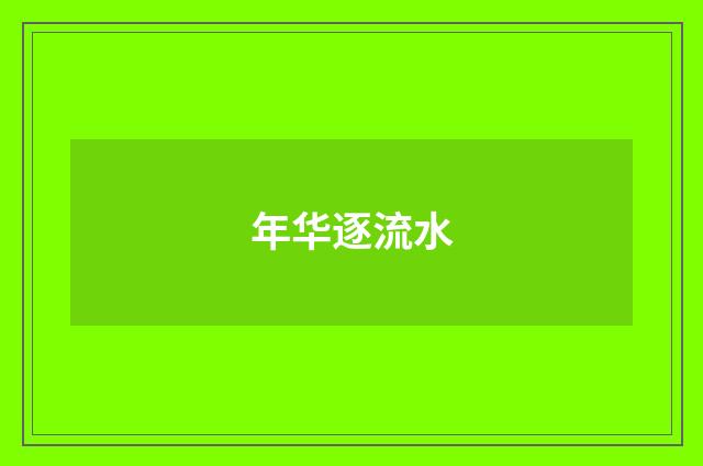 年华逐流水