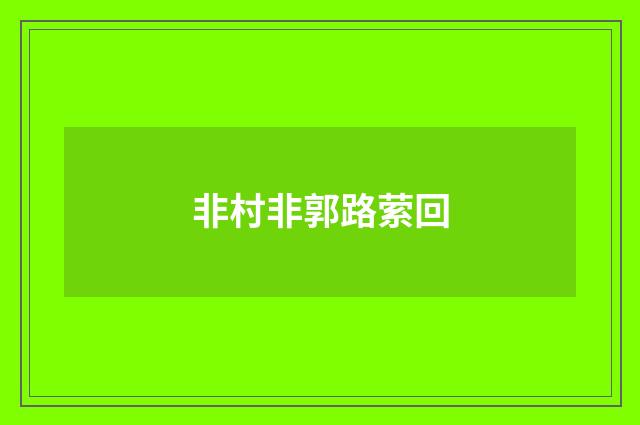 非村非郭路萦回