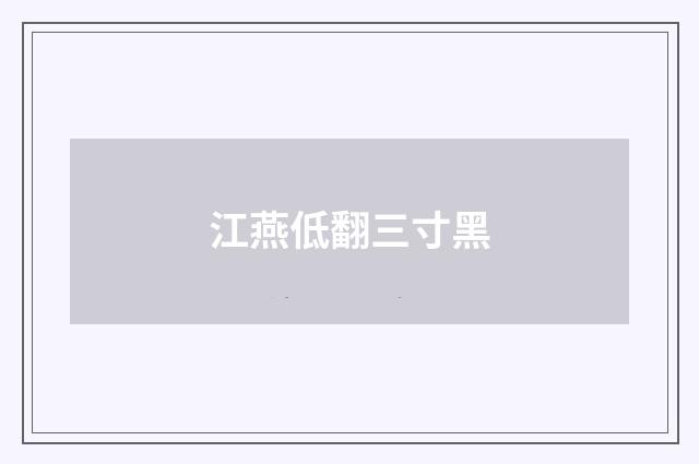 江燕低翻三寸黑