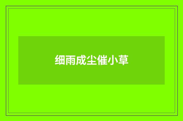 细雨成尘催小草