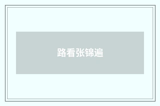 路看张锦遍