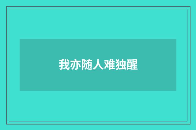 我亦随人难独醒