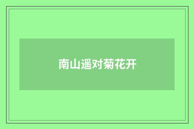 南山遥对菊花开