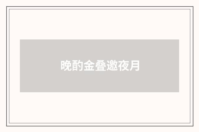 晚酌金叠邀夜月