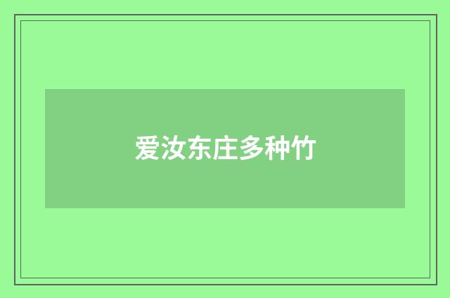 爱汝东庄多种竹