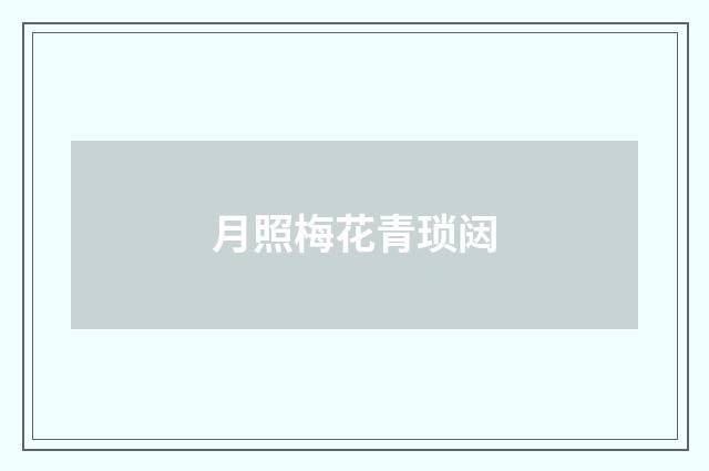 月照梅花青琐闼
