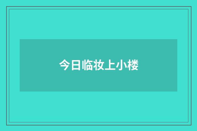 今日临妆上小楼