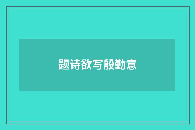 题诗欲写殷勤意