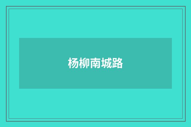 杨柳南城路