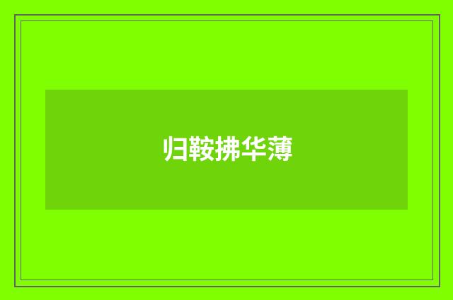 归鞍拂华薄