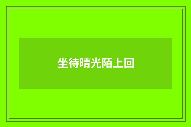 坐待晴光陌上回