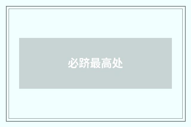 必跻最高处