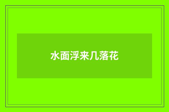 水面浮来几落花