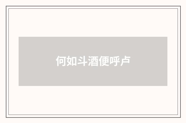 何如斗酒便呼卢
