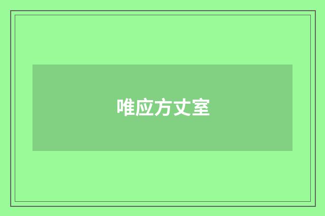 唯应方丈室