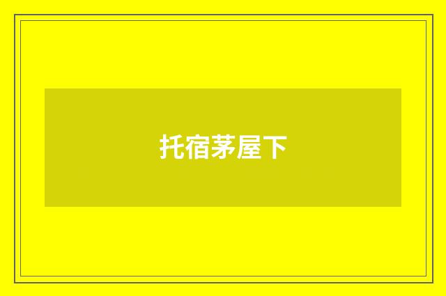 托宿茅屋下