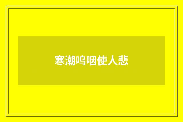 寒潮呜咽使人悲