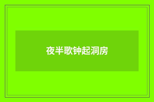 夜半歌钟起洞房