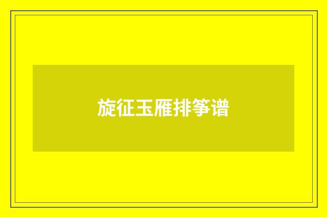 旋征玉雁排筝谱