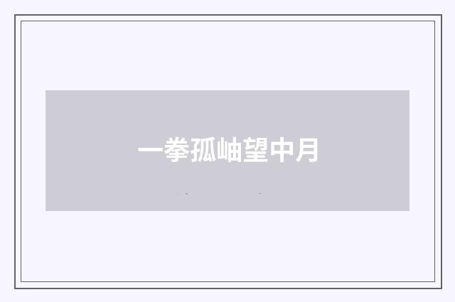 一拳孤岫望中月
