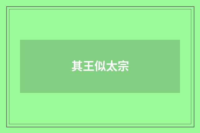 其王似太宗