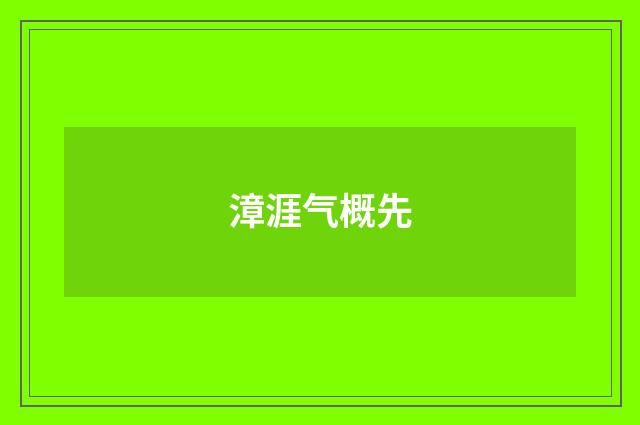 漳涯气概先