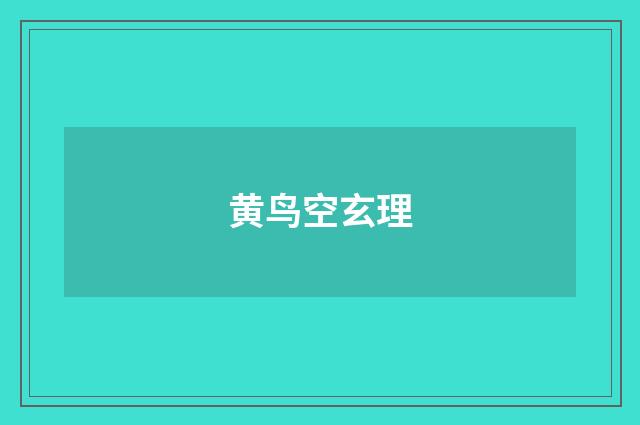 黄鸟空玄理