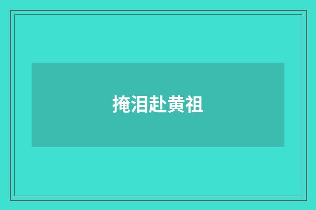 掩泪赴黄祖