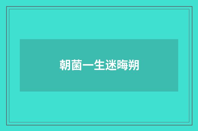朝菌一生迷晦朔