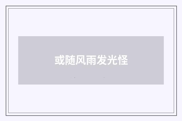 或随风雨发光怪