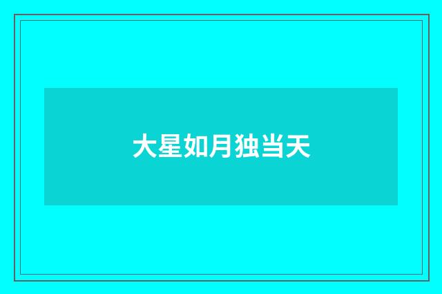 大星如月独当天