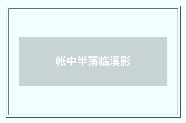 帐中半落临溪影
