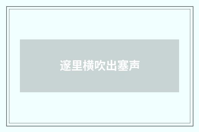 邃里横吹出塞声
