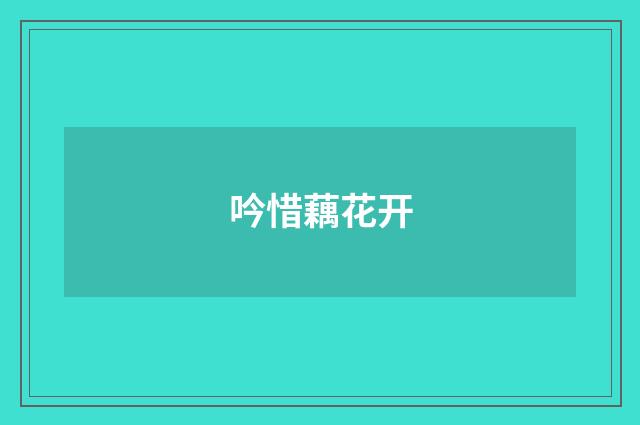 吟惜藕花开