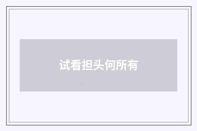 试看担头何所有