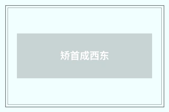矫首成西东