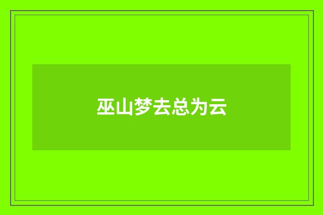 巫山梦去总为云