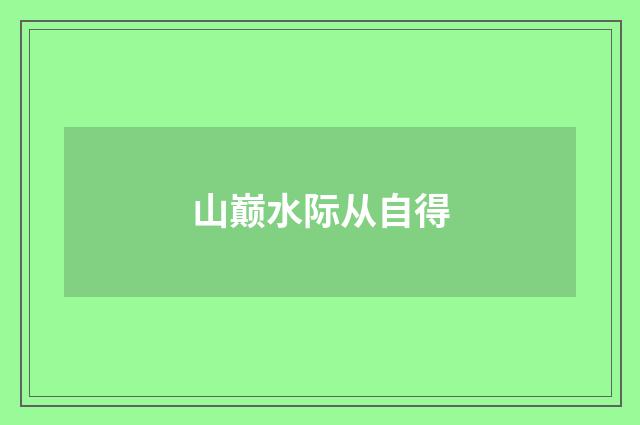 山巅水际从自得