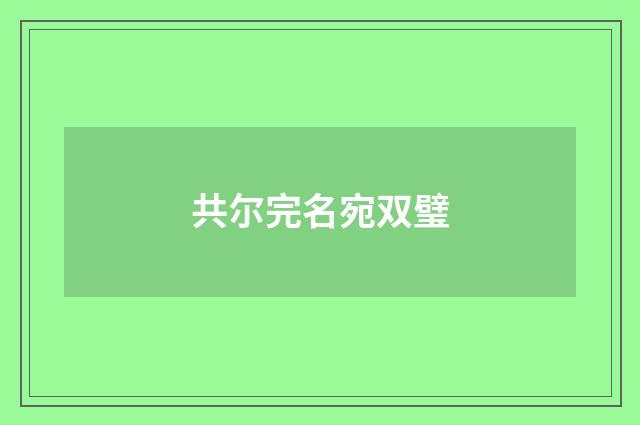 共尔完名宛双璧