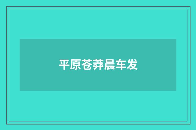 平原苍莽晨车发