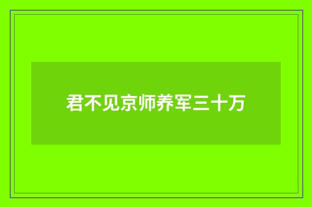 君不见京师养军三十万
