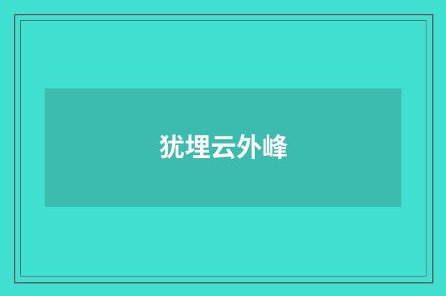 犹埋云外峰